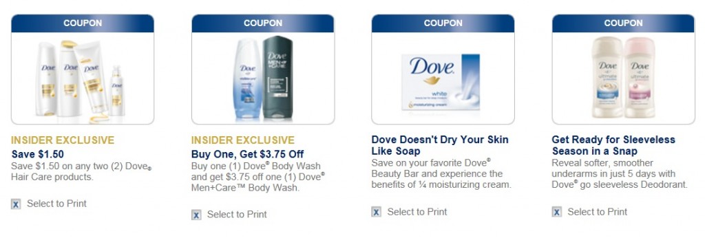 New Dove Printable Coupons Body Wash Bar Soap Lotion Hair Products