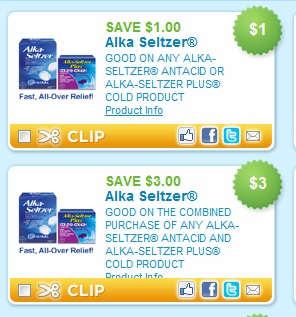 2 New High Value Alka Seltzer Coupons