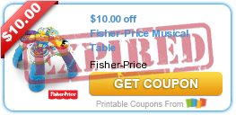$10.00 off Fisher-Price Musical Table