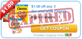 $1.00 off any 3 General Mills Cereals