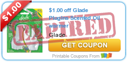 $1.00 off Glade PlugIns Scented Oil warmer