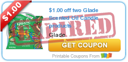 $1.00 off two Glade Scented Oil Candle products