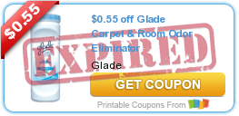 $0.55 off Glade Carpet & Room Odor Eliminator