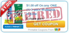 $1.00 off On any ONE (1) 3-pack Multipack of Eclip