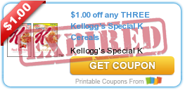$1.00 off any THREE Kellogg's Special K Cereals