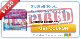 $1.50 off 30-pk. Quilted Northern bath tissue