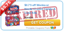 $0.75 off Wonka or Nestle Crunch Candy & Card Kits