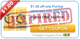 $1.00 off one Purina ONE beyOnd dog food