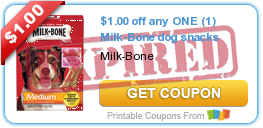 $1.00 off any ONE (1) Milk-Bone dog snacks