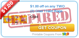$1.00 off on any TWO (2) Glad Trash Bags
