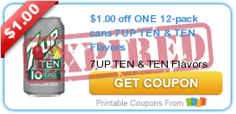 $1.00 off ONE 12-pack cans 7UP TEN & TEN Flavors
