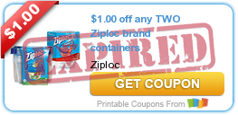 $1.00 off any TWO Ziploc brand containers