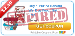 Buy 1 Purina Beneful Wet Dog Food, Get 1 Free