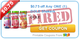 $0.75 off Any ONE (1) DOLE Shakers