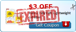 $3.00 off Purina Tidy Cats Lightweight cat litter