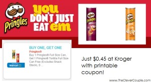 Pringles BOGO Free Printable Coupon - $0.45 Each at Kroger - The Clever ...